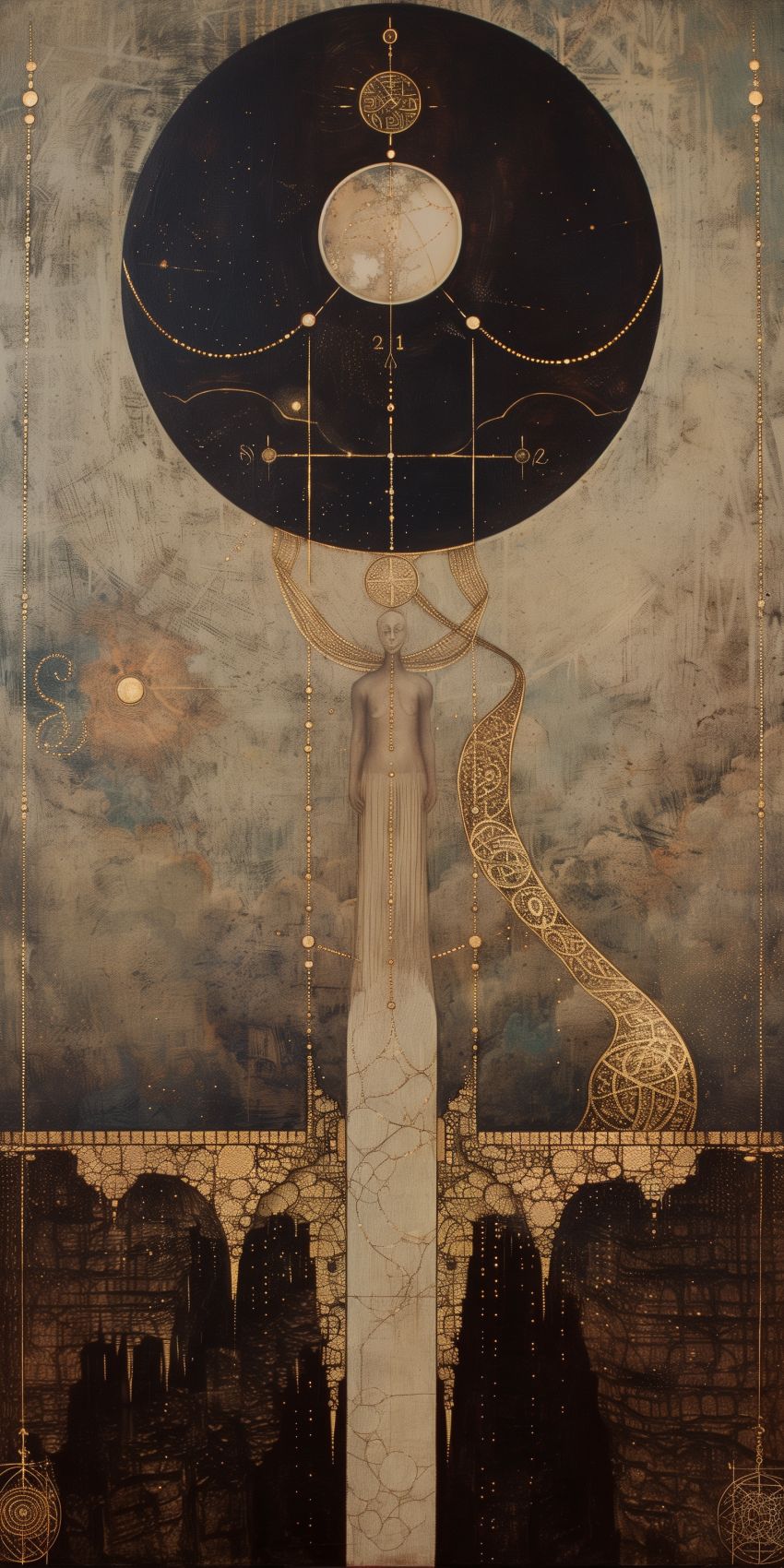 Fond d'écran angelum paradisium style chaotique fibonacci geometrie sacree 024