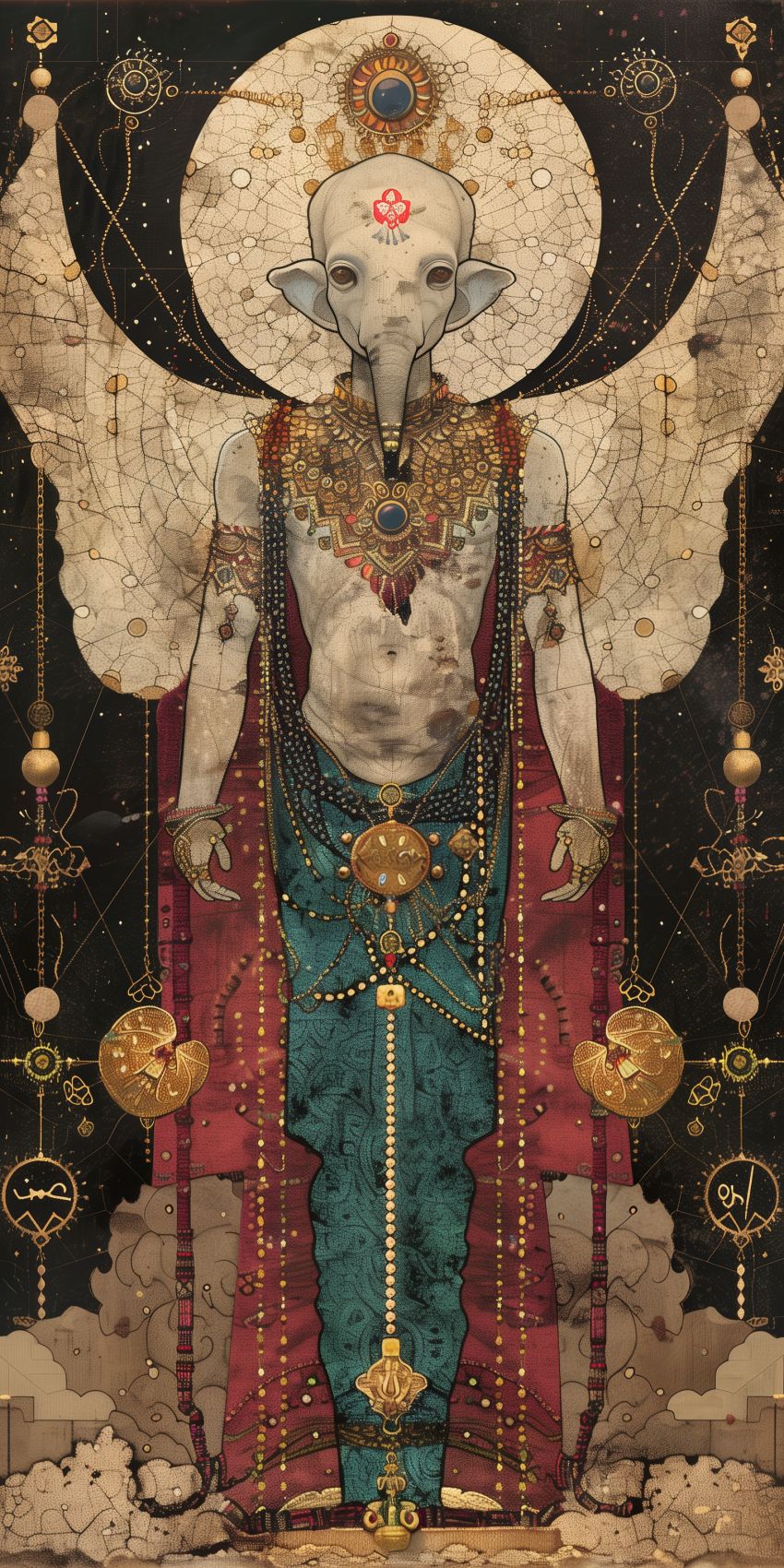 Fond d'écran angelum paradisium style chaotique fibonacci geometrie sacree 031