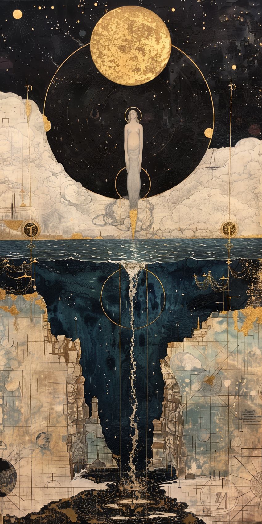 Fond d'écran angelum paradisium style chaotique fibonacci geometrie sacree 036