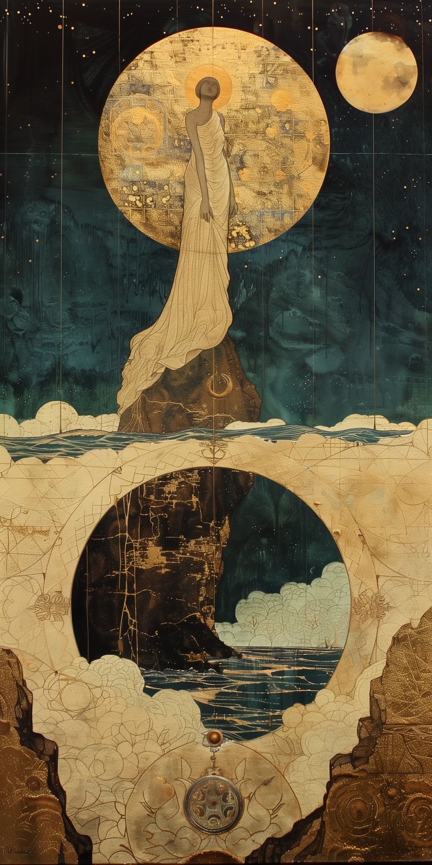 Fond d'écran angelum paradisium style chaotique fibonacci geometrie sacree 037