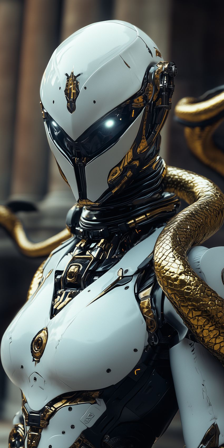 fond d ecran robot humanoide extraterrestre avec des implants cybernetiques complexes 006