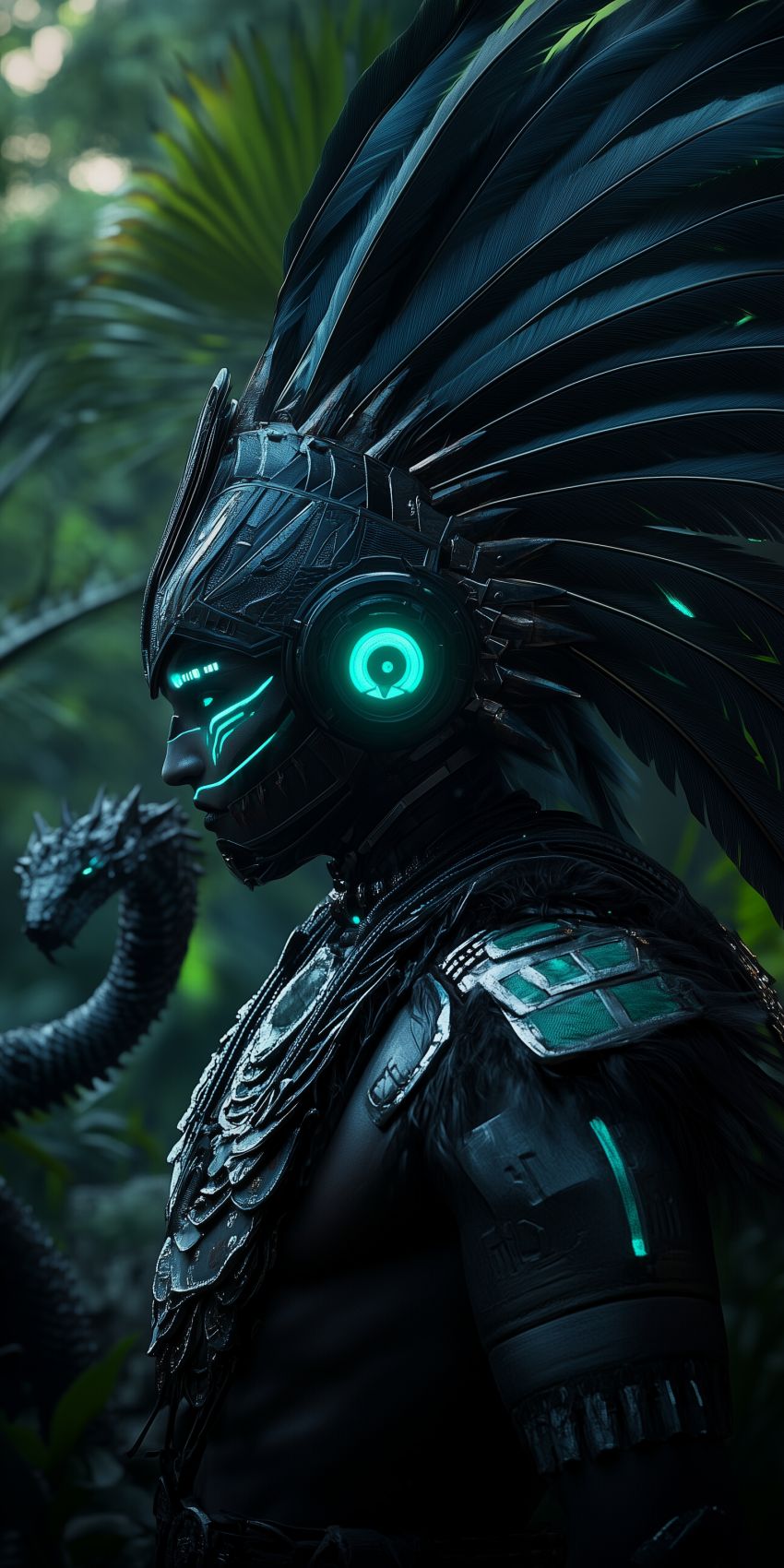 fond d ecran robot humanoide extraterrestre avec des implants cybernetiques complexes 025