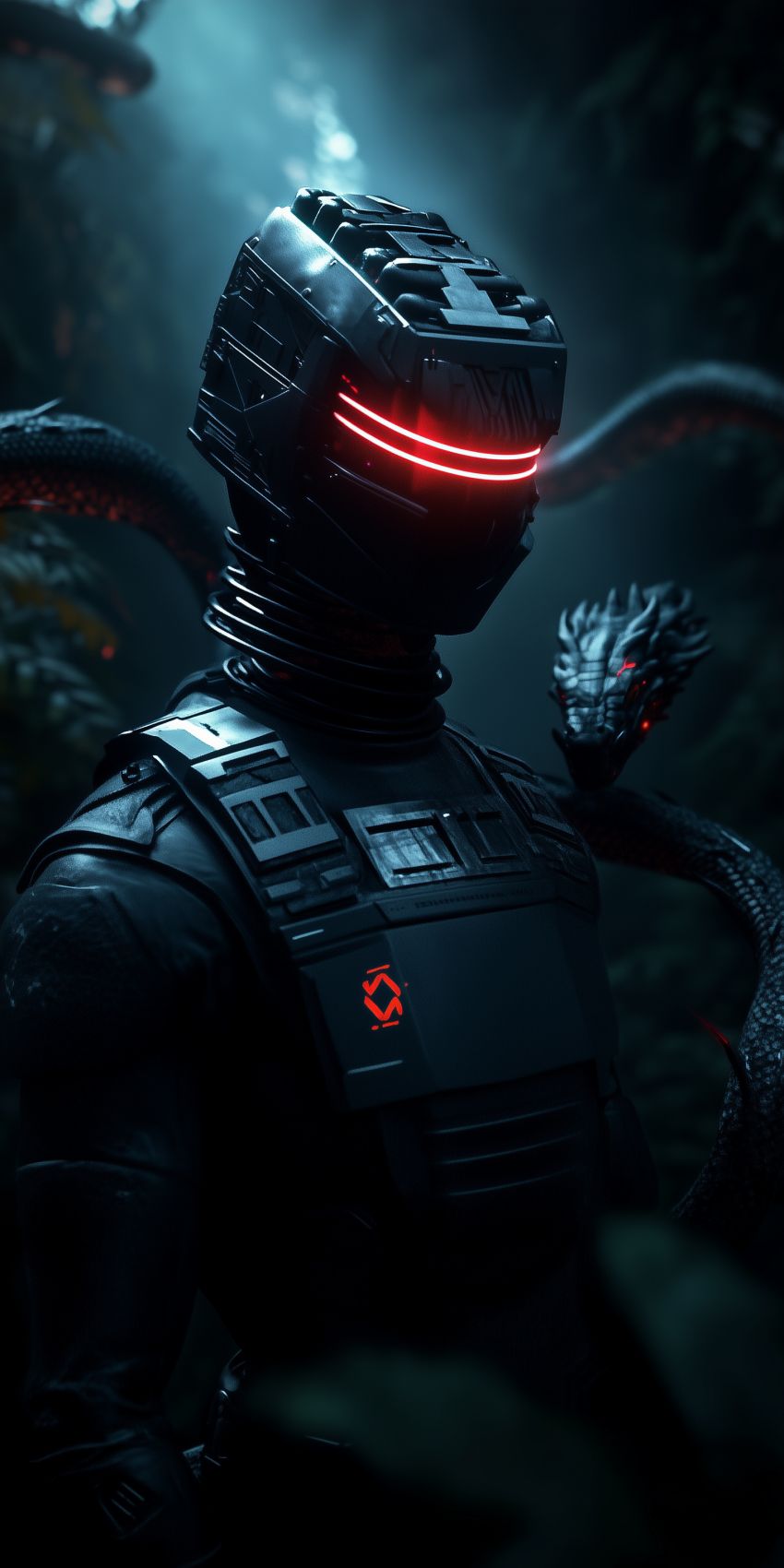 fond d ecran robot humanoide extraterrestre avec des implants cybernetiques complexes 032