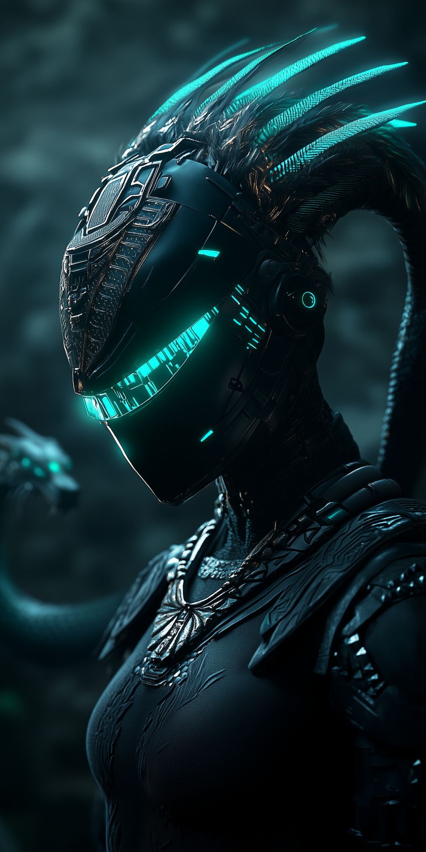 fond d ecran robot humanoide extraterrestre avec des implants cybernetiques complexes 045