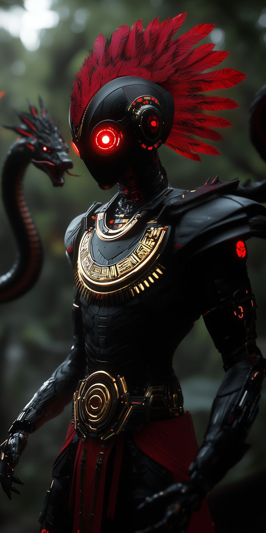 fond d ecran robot humanoide extraterrestre avec des implants cybernetiques complexes 048
